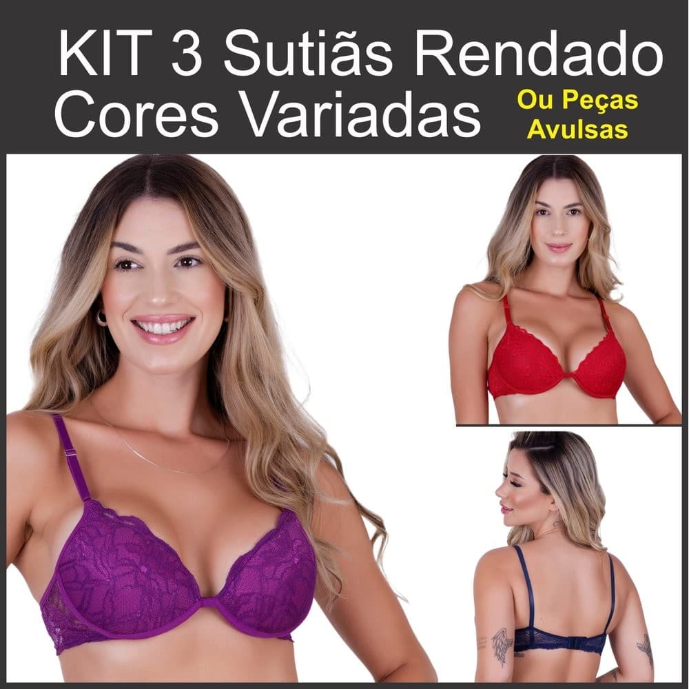 Sutiã com Bojo Feminino Clamar em Renda 4250 Lingerie Promoção Soutien Direto Da Fábrica